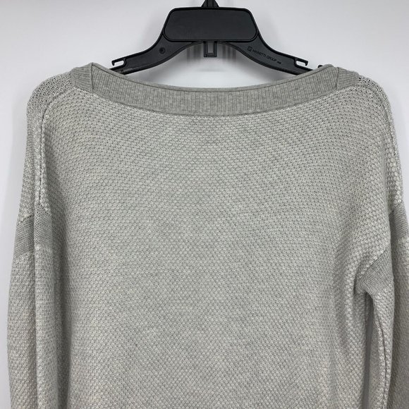 Vince Sweater Color Jacquard Gray Crewneck Long Sleeve Pullover - Picture 8 of 10